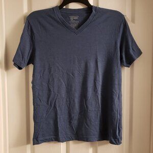 3/$10 Old Navy Men's Small Heathered Blue Short-Sleeved V-Neck T-Shirt Top Tee